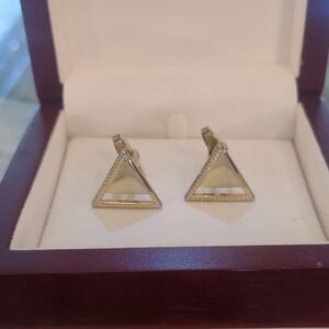 Foster Polished Goldtone Triangle Cufflinks
